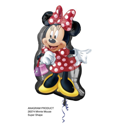Supershape Minnie Full Body Foil Balloon Inflated with Helium