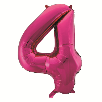 86cm 34 Inch Gaint Numeral Foil Balloon Dark Pink 4