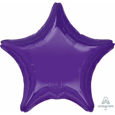 45cm Star Foil Balloon Purple Inflated with Helium