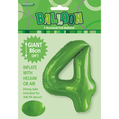 86cm 34 Inch Gaint Number Foil Balloon Lime Green 4