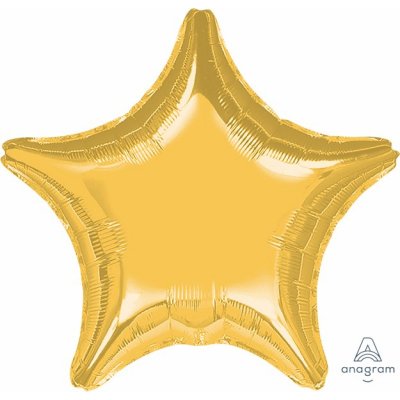 81cm Star Foil Balloon Gold Inflated with Helium