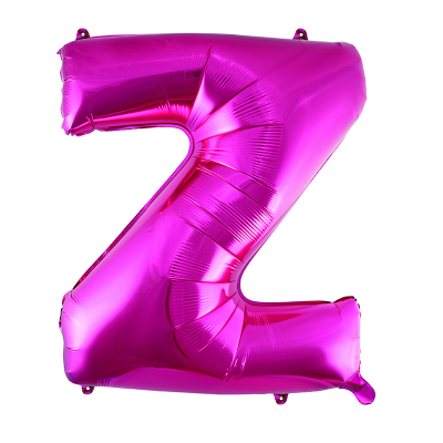 86cm 34 Inch Gaint Alphabet Letter Foil Balloon Dark Pink Z Inflated with Helium