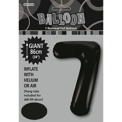 86cm 34 Inch Gaint Numeral Foil Balloon Black 7