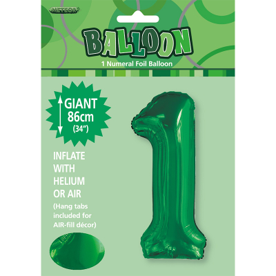 86cm 34 Inch Gaint Number Foil Balloon Dark Green 1