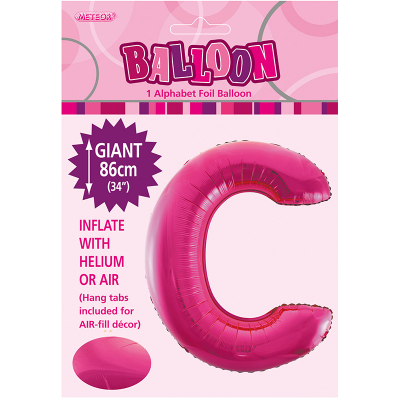 86cm 34 Inch Gaint Alphabet Foil Balloon Dark Pink C