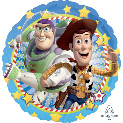 45cm Standard Woody & Buzz Foil Balloon Inflated with Helium