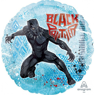 45cm Standard Black Panther Foil Balloon Inflated with Helium