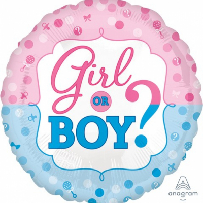 45cm Standard Foil Balloon Gender Reveal Girl or Boy ?