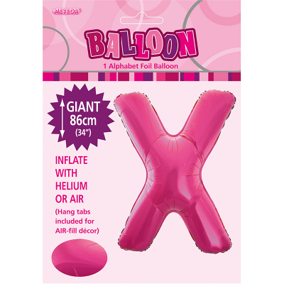 86cm 34 Inch Gaint Alphabet Foil Balloon Dark Pink X