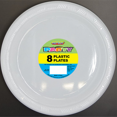 Plastic Around Plates 23cm White 8PK