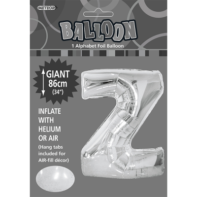 86cm 34 Inch Gaint Alphabet Foil Balloon Silver Z
