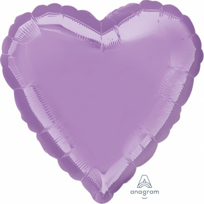 45cm Heart Foil Balloon Lavender Inflated with Helium