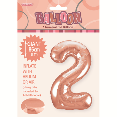 86cm 34 Inch Gaint Number Foil Balloon Rose Gold 2