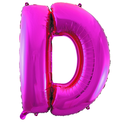 86cm 34 Inch Gaint Alphabet Letter Foil Balloon Dark Pink D Inflated with Helium
