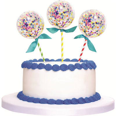 Cake Topper Mini Confetti Balloon 3PK