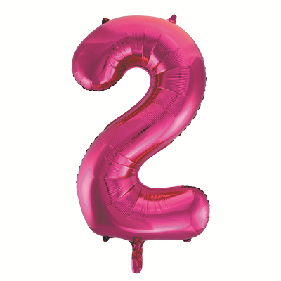 86cm 34 Inch Gaint Numeral Foil Balloon Dark Pink 2
