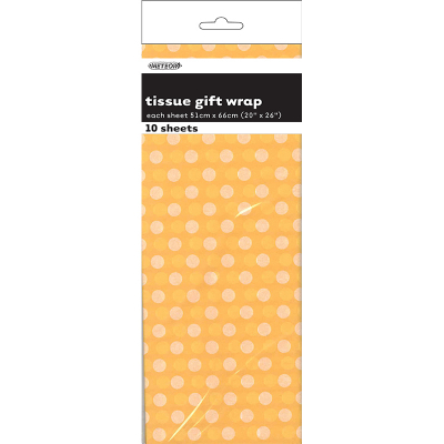 Polka Dots Tissue Sheets Sunflower Yellow 10PK