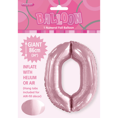 86cm 34 Inch Gaint Number Foil Balloon Pastel Pink 0