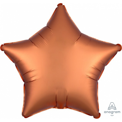 45cm Star Foil Balloon Satin Amber Inflated with Helium