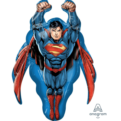 Supershape Superman Foil Balloon Inflated with Helium