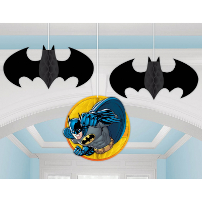 Batman Honeycomb Decorations 3PK
