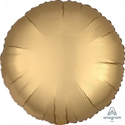 45cm Round Foil Balloon Satin Gold Inflated with Helium