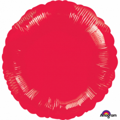 45cm Round Foil Balloon Red Inflated with Helium
