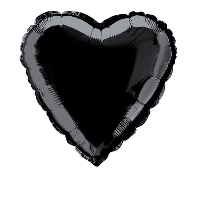 Heart 45cm Foil Balloon Black