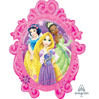 Supershape Princesses Frame Foil Balloon Inflated with Helium