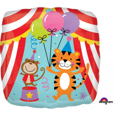 45cm Standard Circus Theme Foil Balloon Inflated with Helium