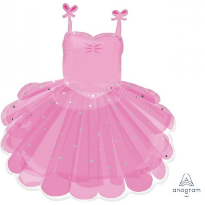 Supershape Ballerina Tutu Foil Balloon Inflated with Helium