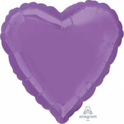 45cm Heart Foil Balloon Lilac Inflated with Helium