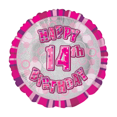 45cm Glitz Pink Foil Balloon 14
