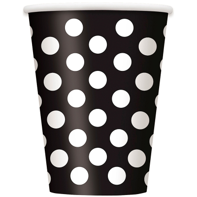 Polka Dots Cups Midnight Black 6PK