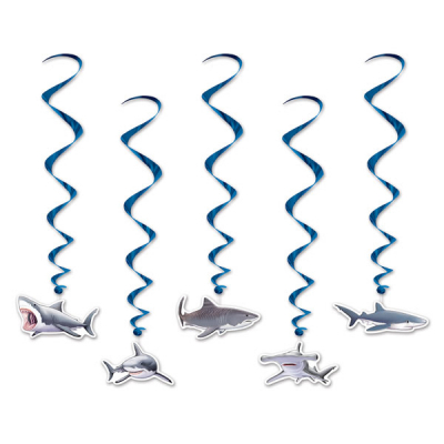 Sharks Hanging Decoration Whirls 5PK