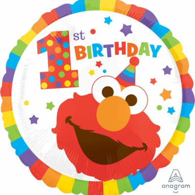 Elmo Turns One 1st Birthday 45cm Standard Foil Balloon
