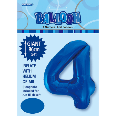86cm 34 Inch Gaint Numeral Foil Balloon Royal Blue 4