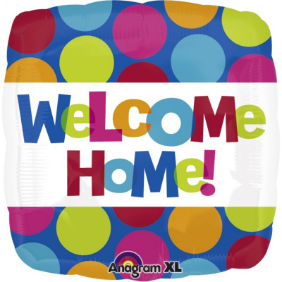 45cm Standard Welcome Home Foil Balloon Inflated with Helium