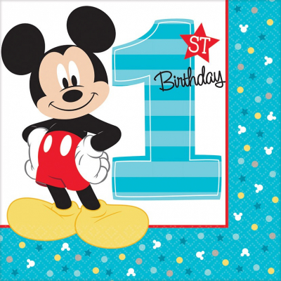 Mickey Fun To Be One Lunch Napkins 16PK