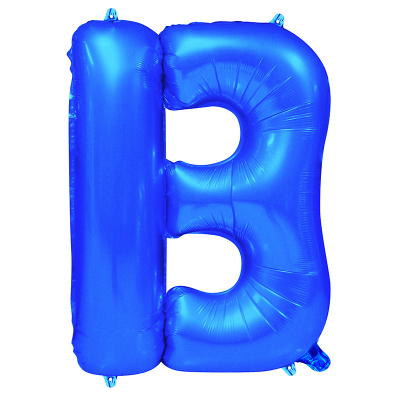 86cm 34 Inch Gaint Alphabet Letter Foil Balloon Royal Blue B Inflated with Helium