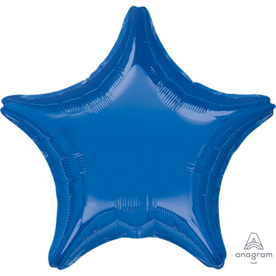 45cm Star Foil Balloon Dark Blue Inflated with Helium