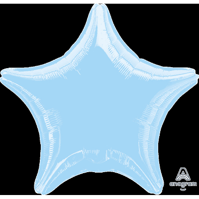 45cm Star Foil Balloon Pastel Blue Inflated with Helium