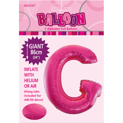 86cm 34 Inch Gaint Alphabet Foil Balloon Dark Pink G