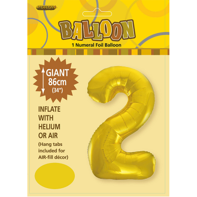 86cm 34 Inch Gaint Numeral Foil Balloon Gold 2