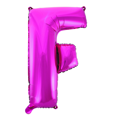 86cm 34 Inch Gaint Alphabet Letter Foil Balloon Dark Pink F Inflated with Helium
