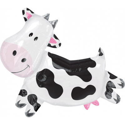 Supershape Cow Foil Balloon Inflated with Helium