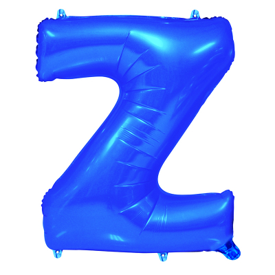 86cm 34 Inch Gaint Alphabet Letter Foil Balloon Royal Blue Z Inflated with Helium