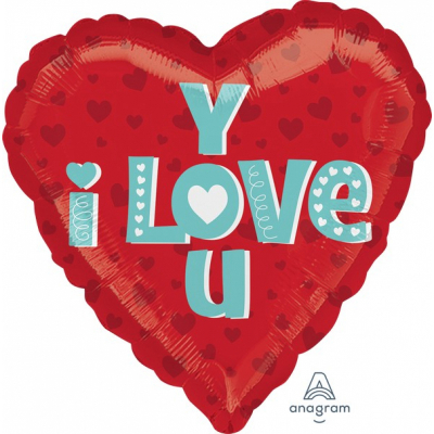 45cm Standard Y I Love You Type Foil Balloon Inflated with Helium