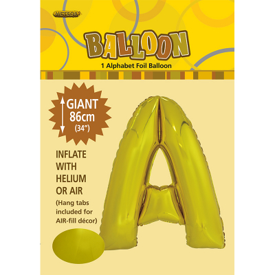 86cm 34 Inch Gaint Alphabet Foil Balloon Gold A