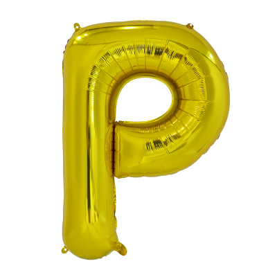 86cm 34 Inch Gaint Alphabet Letter Foil Balloon Gold P Inflated with Helium